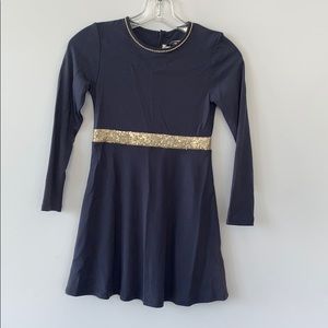 Billieblush Gray/Gold Girls Beaded Dress #C0052